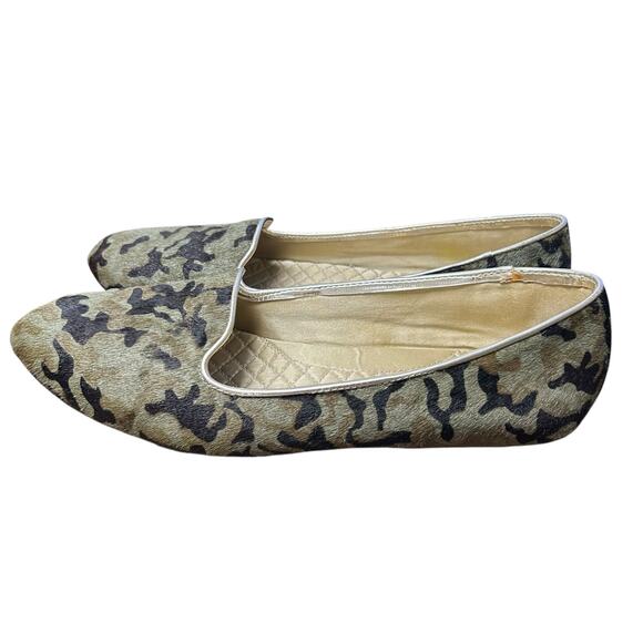 Birdies The Blackbird Green Camo Calf Hair Leather Slip On Flats Womens 8.5 - Picture 3 of 7